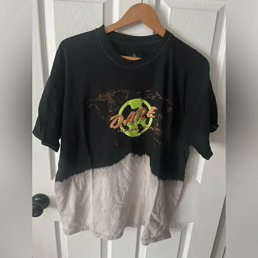 Rare D.A.R.E International half bleached tee shirt size large - Picture 1 of 4